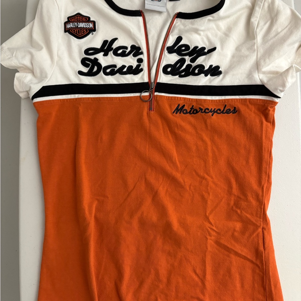 Harley-Davidson Two-Tone Zip Front Tee